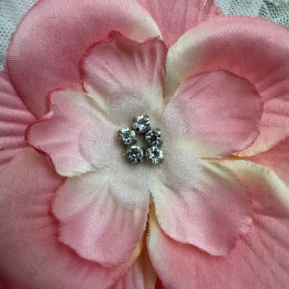 Haute Baby Pink Flower and Lace Boho Stretch Infant Headband